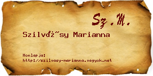 Szilvásy Marianna névjegykártya