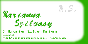 marianna szilvasy business card